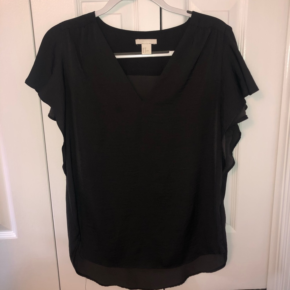 H&M block ruffle blouse